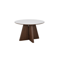 Dining Table – Matt White Marble & Walnut Veneer 160x90