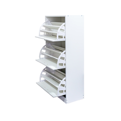 Shoe Cabinet Matt White 3 Doors
