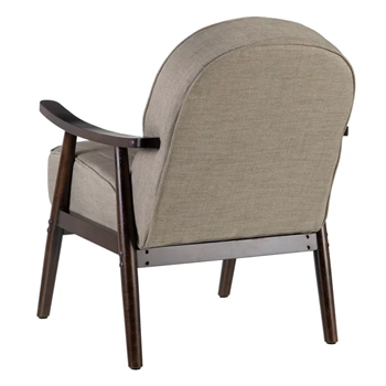Armchair Taupe Old Weave Wood