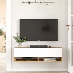 Hanging Tv Unit - Atlantic Pine & White