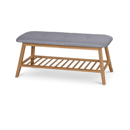 Bamboo Shoe Bench - Grey