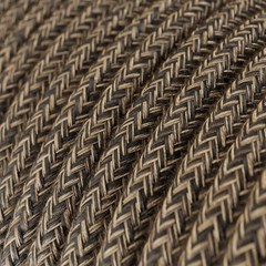 Round Linen Melange Textile Cable Brown 2x0.75mm