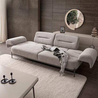 Sofa 3 Seater Monaco Fabric Grey Colour