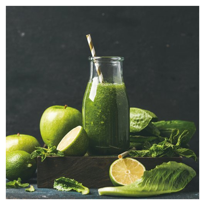 Green Smoothie Fine Art Pint on Safety Glass 60X60 cm