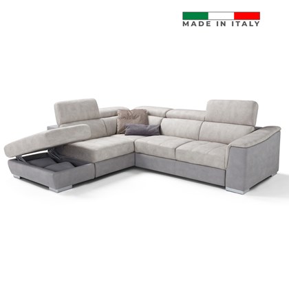 L-Shaped Sofa Bed Adjustable Headrests and Container