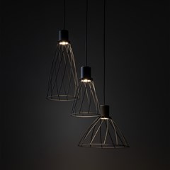 Black Hanging Lamp 3 wheel