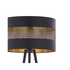 Tago Black Floor Lamp – Black & Gold