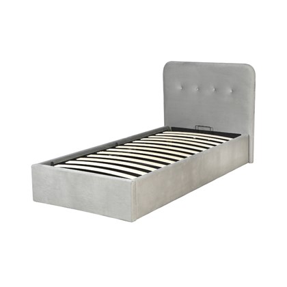 Upholstery Bed 90x200 with Gas Lift - Light Grey