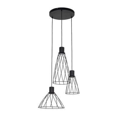 Black Hanging Lamp 3 wheel