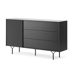 Sideboard Large 3 drawers - Black