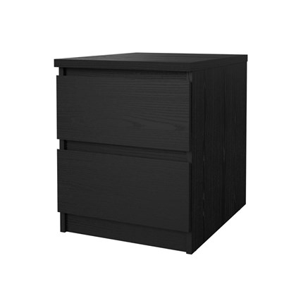 Naia Nightstand 2 drawers Black