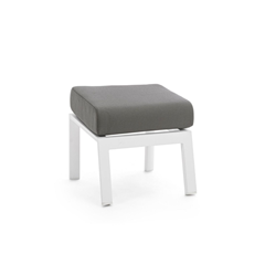 White Reclining Armchair with Cushion & Ottoman