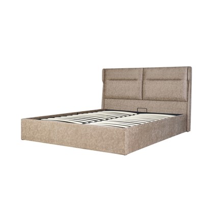 Upholstery Bed with Gas Lift - Warm Grey