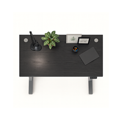 Desk with Black Panel and Height Adjustable Legs