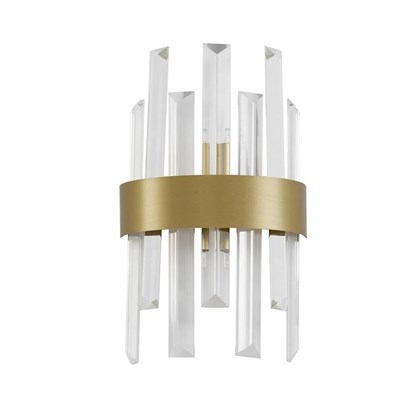 Wall Lamp Crown Satin Gold with Metal Clear Crystal