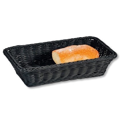 Long Bread & Fruit Basket - Black 35 x 20 x 7.5cm