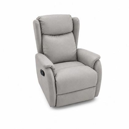 160 Wide-Angle Plush Padded Manual Recliner– Light Grey