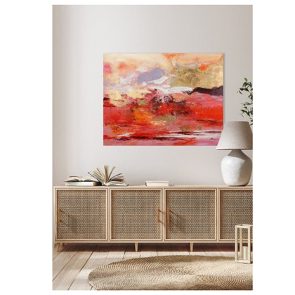 Composition in Red and Gold Acryl Painting 115X150 cm