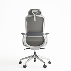 Office Chair with Adjustable Headrest - Grey