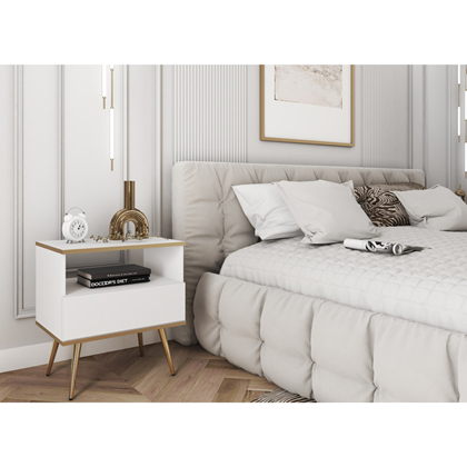 Nightstand – White & Gold