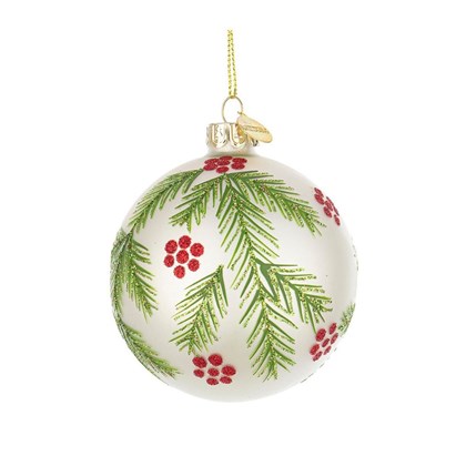 White Christmas Tree Ball 8cm