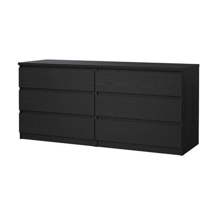 Naia Double dresser 6 drawers Black