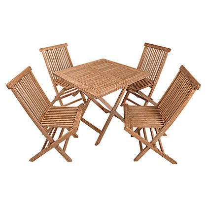 Square Folding Table with 4 Foldable Chairs