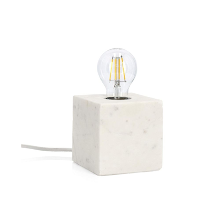 Mandla Table Lamp White Marble 12X12