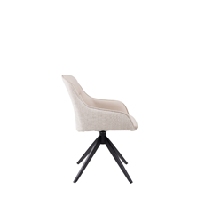 Swivel Dining Chair – Taupe Leather & Fabric