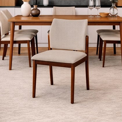 Dining Chair – Grey & Walnut