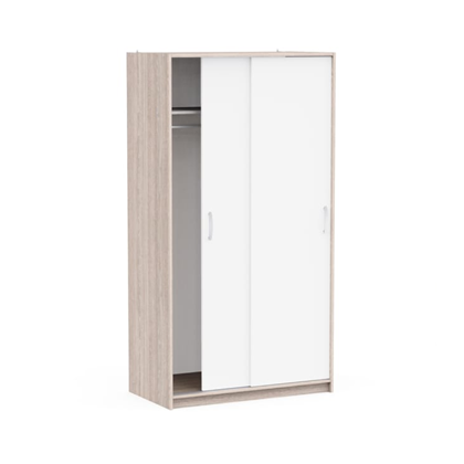 2 Sliding Door Wardrobe – Shannon Oak & Pearl White