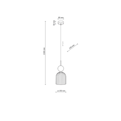 Sophia Hanging Lamp – Green & Cognac