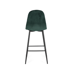 Black with Dark Green Velvet Bar Stool