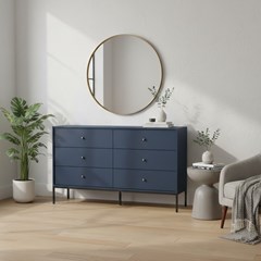 Sideboard 6 Drawers – Navy Blue