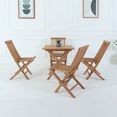 Square Folding Table with 4 Foldable Chairs