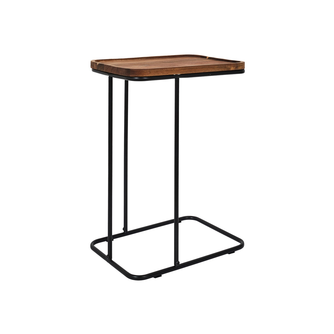 Sofa Side Table in Acacia Wood Top