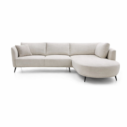 Corner Sofa Bed with Chaise Right 262cm – White