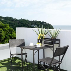 Foldable Balcony Set of 3 with  2 Chairs & 1 Table.