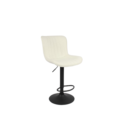 White Barstool Base Matt Black Finish