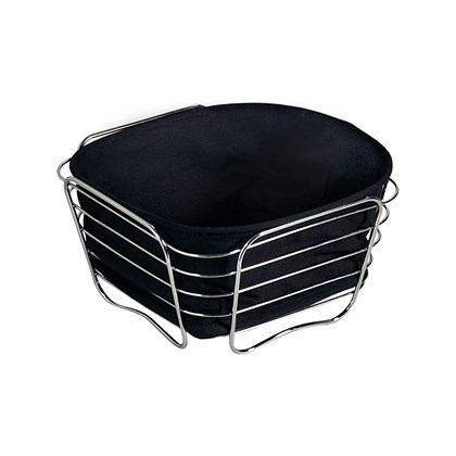 Bread and Fruit Basket Chrome Black Small