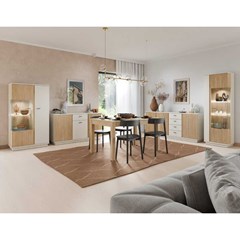 Display Cabinet 1Door – Cashmere & Oak