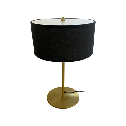 Table Lamp Brass and Black Shade