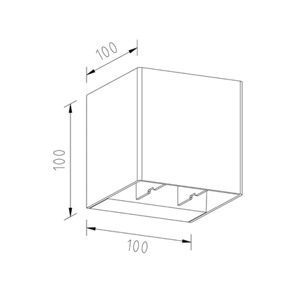 Square Plastic Wall Light Dark Grey