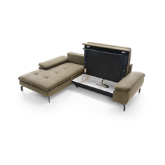 Corner Sofa Bed with Chaise Left 265cm – Olive