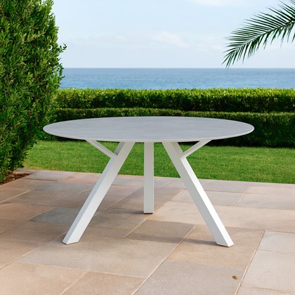 Dining  Round Table 150cm - White and Grey