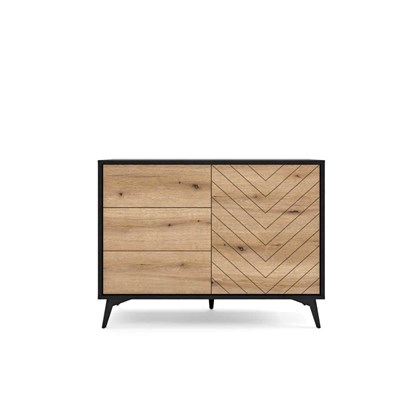 Sideboard 2 Doors 3 Drawers – Oak & Black