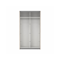 Como Wardrobe with 2 Sliding Doors – Jackson Hickory & Mirror