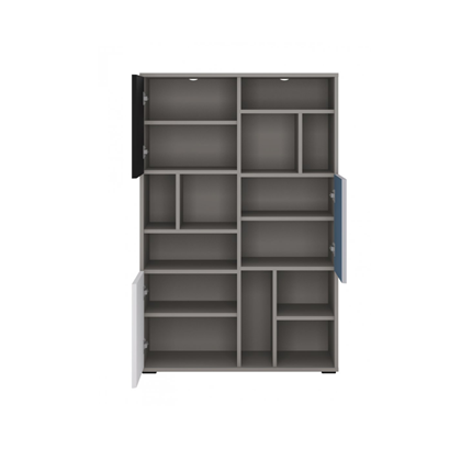 Bookcase 3D – White Alpine/Pearl Black/Red Chill