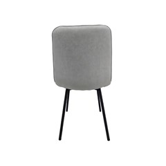 Chair Fabric Black Metal Legs - Grey