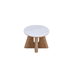Dining Table – Matt White Marble & Natural Ash